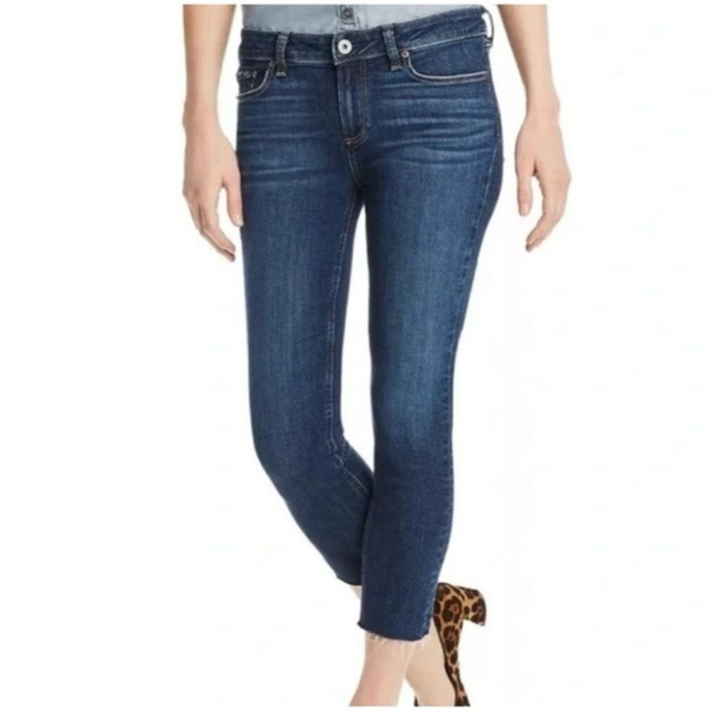 PAIGE KYLIE CROP Women’s Distressed Low Rise Raw Hem Jeans‎ sz 31